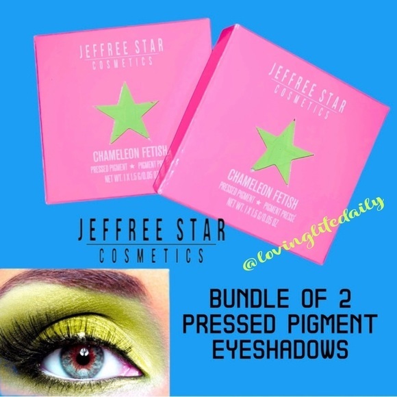 NWT 2 x Jeffree Star Chameleon Fetish Pressed Pigment Neon Eyeshadow Bundle - Picture 2 of 8